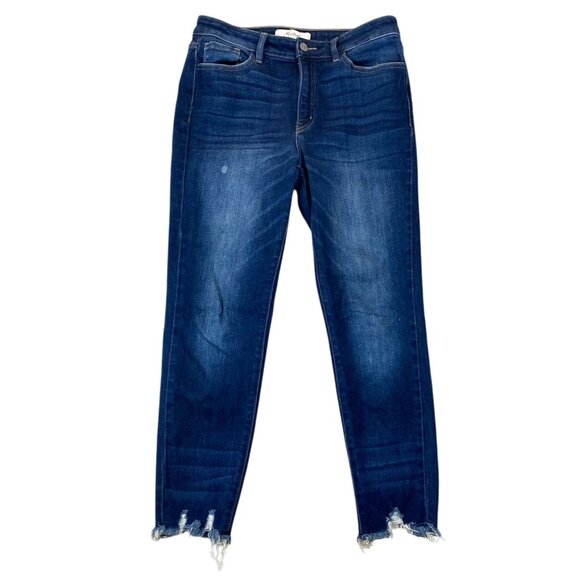 KanCan Signature Womens Jeans Size 29 Distressed Hem Skinny Casual Blue Denim - Picture 1 of 16